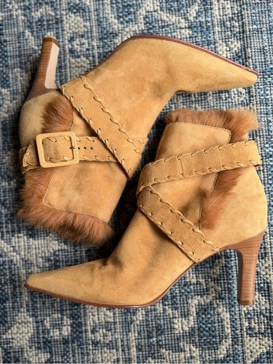ANTONIO MELANI | Pine Suede | Ankle Boots with Fur Trim | 7.5 - Picture 6 of 11